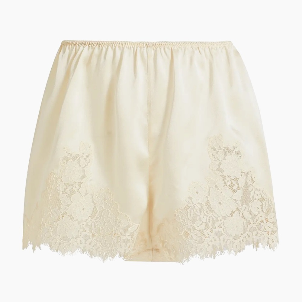 Doen Iona Lace-trimmed Silk-Satin Shorts